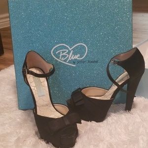 Black peep toe heels